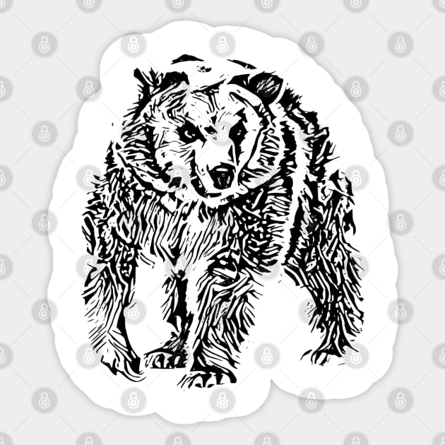 Grizzly Sticker by Nimmersatt